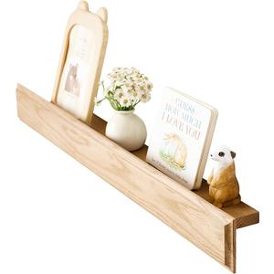 Rsuwiz Wall Floating Shelves 20 Inch - Solid Oak Wood Wall-Mounted with Protective Lip & Easy Install Hidden Brackets, Heavy Duty Bathroom Kitchen Storage Shelves Rustic