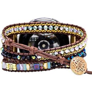 Boho Stone Watch Strap Compatible with Samsung Galaxy Watch 3 45mm, Women Men 22mm Wristband Handmade Natural Stone Colorful Jasper Strap for Galaxy Watch 46mm /Gear S Smart Watch