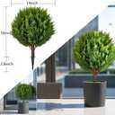 2PACK Artificial Topiary Ball Plants 21'' Cedar Tree with Ground Spike, UV Resistant Faux Plants Outdoor Cypress Artificial Plants Shrubs for Front Porch Outdoor Indoor Home Garden Office Decoration