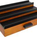 3-Tier Wooden Cologne Organizer, Classic Perfume Stand with Drawer and Hidden Compartment, Brown