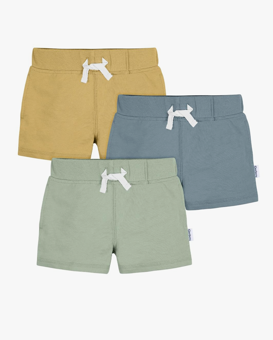Gerber Baby-Boys Toddler 2-pack Pull-on Knit Shorts, 3T