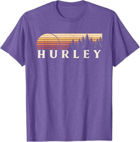 Hurley, CO Vintage Evergreen Sunset Eighties Retro T-Shirt (Color: Purple Heather, XX-Large)