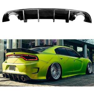 Rear Diffuser Compatible with 2015-2023 Dodge Charger, Rear Bumper Lip Splitter Fit for SRT Hellcat Scat Pack 392 GT R/T Daytona (Carbon Fiber Pattern)