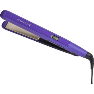 Remington 1" Flat Iron, Hair Straightener with Anti-Static Technology, 30-Second Heat Up & 60 Minute Auto Shut-Off, 30% Longer Ceramic Floating Plates, Titanium + Ceramic Coating (1 inch, Purple)