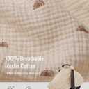 Blissful Diary Baby Car Seat Cover, Extra Large Mesh Window, Breathable Muslin Cotton, Infant Windproof Canopy, Must-Have Baby Gift - Sunshine