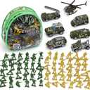 TOY Life Army Men Action Figures Toys Plastic, Toy Soldiers for Boys with Helicopter, Green Military Playset