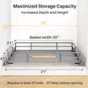 Pull out Cabinet Organizer, 21"W X 21"D, Heavy Duty Smooth Sliding Under Cabinet Shelves for Pots and Pans, Full-Extension Roll out Drawers, Slide out Organization for Home Kitchen Pantry