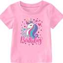 It's My Birthday Shirt for Toddler Girls 1st 2nd 3rd 4th 5th Girls Birthday Party Outfit Short Sleeve Gift Tshirt (110, Pink