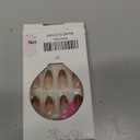 24 Pcs Pearl Shine Medium Almond Fake Nails with Bow Designs, French Tip Glue On Nails, Reusable Black Bows, Full Cover Artificial Nails for Women & Girls