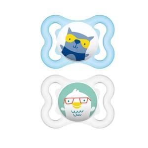 MAM Air Pacifiers (2 Pack), MAM Sensitive Skin Pacifier 6+ Months, Best Pacifier for Breastfed Babies, Baby Boy Pacifiers, 6-16 (Pack of 2), Pale Mint / Teal