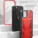 SOiOS for iPhone 13/14/15 Phone Case: for iPhone 16e Protective Cover with Built-in Kickstand | Heavy Duty Military Grade Hard Protection Shock Proof | Durable Dual-Layer Design Red