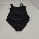 B2prity Women's Athletic Tankini Swimsuits Two Piece Adjustable Button-Up Bathing Suit Full Coverage High Waisted Swimwear (Medium, Black)