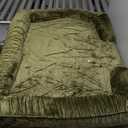 Furhaven Orthopedic Dog Bed for Large/Medium Dogs w/ Removable Bolsters & Washable Cover, For Dogs Up to 55 lbs - Faux Fur & Velvet Sofa - Dark Sage, Large