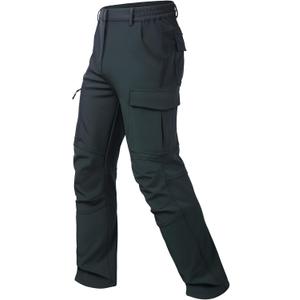 Men's Snow Pants Ski Softshell Warm Outdoor Fleece Lined Insulated Waterproof Winter Work Travel Hiking Pants (XX-Large, Dark Gray)