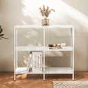 31.5 Inch Metal Console Table with 3 Tier Strage Shelves,Narrow Entryway Table,Modern Sofa Tables for Entryway, Living Room,Bedroom,White, 31.5×9.84×29.53in