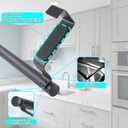 Swedish Dishcloth Holder with EVA Pad,Retractable Space Saving Swedish Dishcloth Hanger Over Cabinet Door,Hole Free,L8.8-14.4*W2.7Inch,Black,1PC