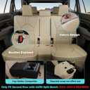 Car Seat Covers Customized for Toyota Grand Highlander 2024 2025 2026 8 Seater, Full Set Faux Leather Seat Cover Full Set Waterproof - Second Row 40/60 Split Bench - Beige