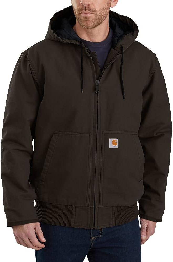 Carhartt Men's Washed Duck Active Jac (Dark Brown), Small