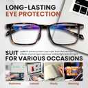AMBEYE TR90 Blue Light Glasses - Bluelight Blocker, Anti Eyestrain, UV Protection, Rectangle Frame & Clear Lens for Men Women (Tortoiseshell)
