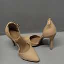 DREAM PAIRS Women's Oppointed-Lacey Pointed Toe Ankle Strap High Heel Stiletto Pumps Wedding Dress Shoes (5, Nude/Nubuck)