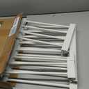 Dog Gate Indoor,18"-45" Extra Wide Metal Short Dog Gate to Step Over, 14" Tall Small Pet Gate with 3 Extension Kits, Pressure Mounted for Doorways & Stairs (White)