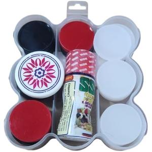 Carrom Board Acrylic Coins | Set of 24 Coins 1 Striker 1 Powder 20 Grams | Professional Carrom Board Game | Superfine Acrylic Coins Set Combo Tournament Grade