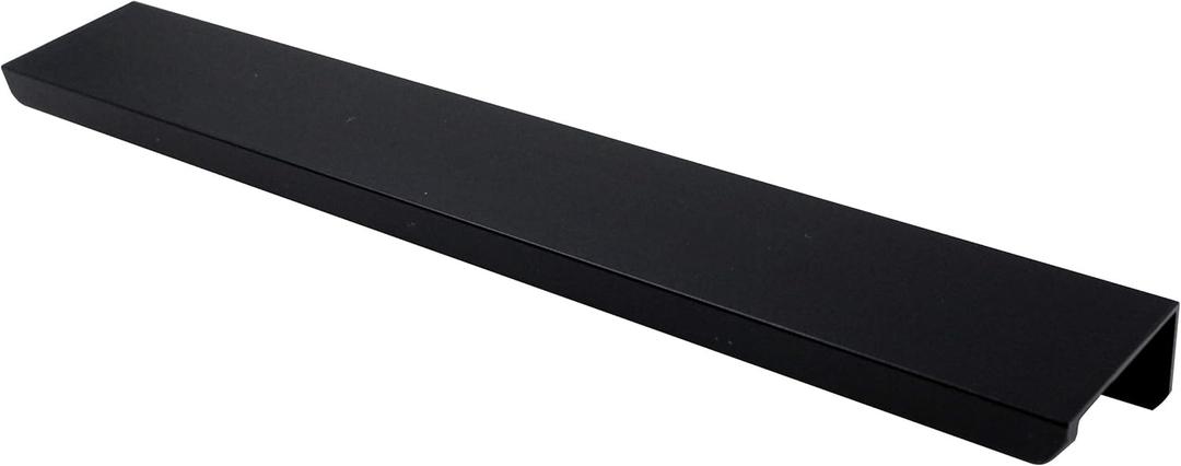 Jetland Cabinets Drawers Edge Pulls - 6-Pack, 8" Overall Length, Black, Concealed Tab Pulls for Kitchen Garage Cabinet Drawers, PW5018B203L