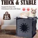 Apasiri Cat Houses for Indoor Cats: Felt Cat House Cave Cathouse, 15x14x15Inch Scratch-Resistant Warm Insulated Covered, Hideaway Tent for Anxiety Relief Gift, Grey