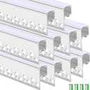 10 Pack 6.6ft/2Meter Plaster-in LED Channel, Trimless Recessed Drywall LED Aluminum Channel with Single Flange Diffuser for Wider Strip Wall Ceiling Baseboard