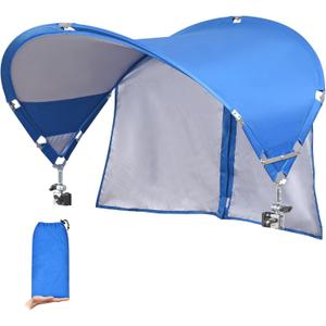 XL Universal Chair Canopy Umbrella, UPF 50+ Foldable Sun Shade Attachment with Adjustable Clamp, Fits Most Brands Beach, Camping, Lawn, Tanning, Zero Gravity, Lounge & Fishing Chairs (Royal Blue_1Pack)