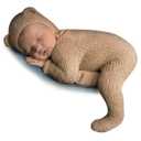 Newborn Photography Props Teddy Bear Outfit,Newborn Posing Props Footed Romper With Bear Hat, Newborn Romper Set for Baby Photo Prop