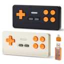 TEFELE 2 Pack Wireless Retro Game Controller, 2.4G Low Latency Keyboard-Mapped Gamepad for Windows/ANDROID/IOS, Plug & Play Multiplayer Controller for Classic Games