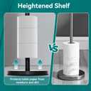 Toilet Paper Holder Stand - Free Standing Toilet Paper Roll Holder for 4 Rolls with Anti-Slip Base Bathroom Organizers and Storage,Black