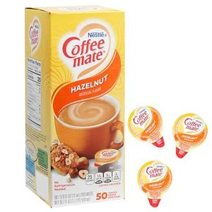 Hazelnut Liquid Coffee Creamer Singles, 50 Creamer Singles Serve Box (18.7 Fl Oz.), Coffee Creamer Packets, Best By: Dec.2025