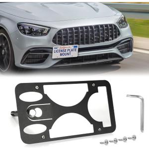 No Drill Front License Frame Compatible with Mercedes-Benz AMG S Class 2014-2020 Anti-Theft License Plate Tow Hook Mount Holder Car Tag Covers Rust-Proof, Rattle-Proof Car Accessories