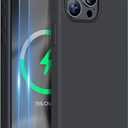 Miracase for iPhone 15 Pro Max Case, [with 2X Screen Protectors], Compatible with MagSafe, Liquid Silicone Case Shockproof Drop Protection Phone Case for 15 Pro Max, Black Magnetic