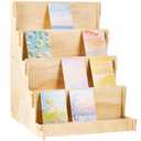 Barydat Wooden Card Display Stand Stationary Organizer Sticker Stand for Vendor Crafts Greeting Card Organizer Rack Retail Display Holder(14.57 x 14.96 x 20.47 Inch (4 Tier),Wood)