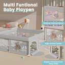 Baby Playpen 50x50 Inch, Play Pens for Babies and Toddlers Baby Fence Play Yards for Indoor & Outdoor with Breathable Mesh Anti-Fall Playpen (Light Grey)