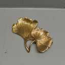 Metal Jewelry Dish, Small Leaf Shaped Ring Holder Jewelry Organizer, Trinket Dish Vanity Tray for Dresser Christmas Birthday Wedding Gifts (2-Tier Ginkgo(Large)-gold)