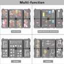 FYY Daily Pill Organizer,7 Compartments Portable Pill Case Travel Pill Organizer,[Folding Design] Large Pill Box for Purse Pocket to Hold Vitamins,Cod Liver Oil,Supplements and Medication-Clear Black