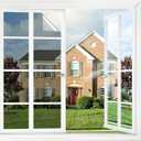 rabbitgoo Window Tint for Home One Way Privacy Window Film See Out Not in Heat UV Blocking Reflective Removable Static Cling Mirror Decorative House Glass Covering, Silver,23.6 Inch X 13.1 Feet