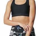 Under Armour Womens Crossback Mid Impact Sports Bra (Small, Black (001)/Jet Gray)