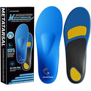 Orthotic Insoles with Metatarsal Pads, Plantar Fasciitis Arch Support Inserts for Metatarsalgia, Morton's Neuroma, Ball of Foot Pain Relief, Man Women Insoles for Standing All Day-D, Size: D(Men's 6.5-7.5 / Women's 7.5-8.5)--262mm