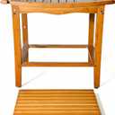 TheLuxe 2-in-1 Teak Shower Bench with Removable Mat, Storage Shelf and Mat - with Stainless Steel Handles, Built-in Storage Box & Dual Hooks - Bathroom Bench Set