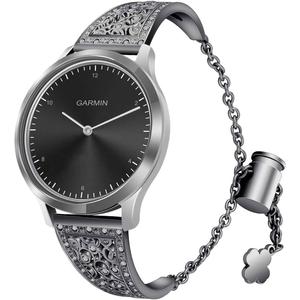 22mm Strap intended for Fossil Gen 6 (44mm) / Fossil Gen 5 5 Garrett HR/Julianna/Carlyle /Gen 5E (44mm), Bling Diamond Stainless Steel Watch Band Quick Release Adjustable Jewelry Bracelets Wristband (black)