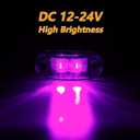 20pcs Purple DC12-24V IP68 Waterproof Trailer LED Lights Side Marker and Clearance Indicators Lights for RV, Camper, Truck, Van, Caravan and Boat, Front and Rear
