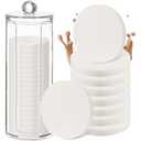 Dandat 20 Pcs Round Makeup Sponge with Acrylic Container Compact Powder Puff Cosmetic Sponge Round Foam Pad Beauty Face Makeup Foundation Powder Blender for Wet and Dry Dual Use(White)