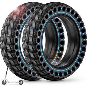 BANGTING 2PCS Upgrade 50/75-6.1 Electric Scooter Solid Tires, 8.5x2.0 Tires Tubeless for Gotrax GXL V2/XR/APEX, 8 1/2 x2 Tire Replacement for Hiboy S2, Xiaomi 3 Lite/3/Pro 2/1s/M365 (Blue (No tools))
