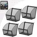 4 Pack Pegboard Baskets Metal Wire Storage Basket Hanging Wall Mount Bins Containers Accessories for Office Workshop Organizing Tools Stationery (Black,7.3 Inch)