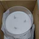 Eywamage 3 Wick Clear Glass Flameless Candle with Remote, Large Flickering LED Battery Pillar Candle  6" H 6"